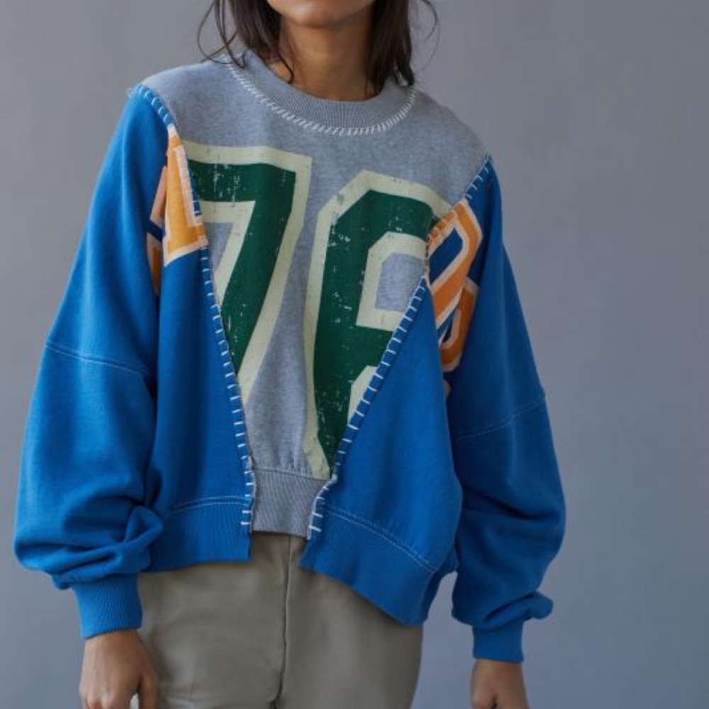 BDG Urban Outfitters Martina Spliced Crew Neck Sweatshirt Pullover